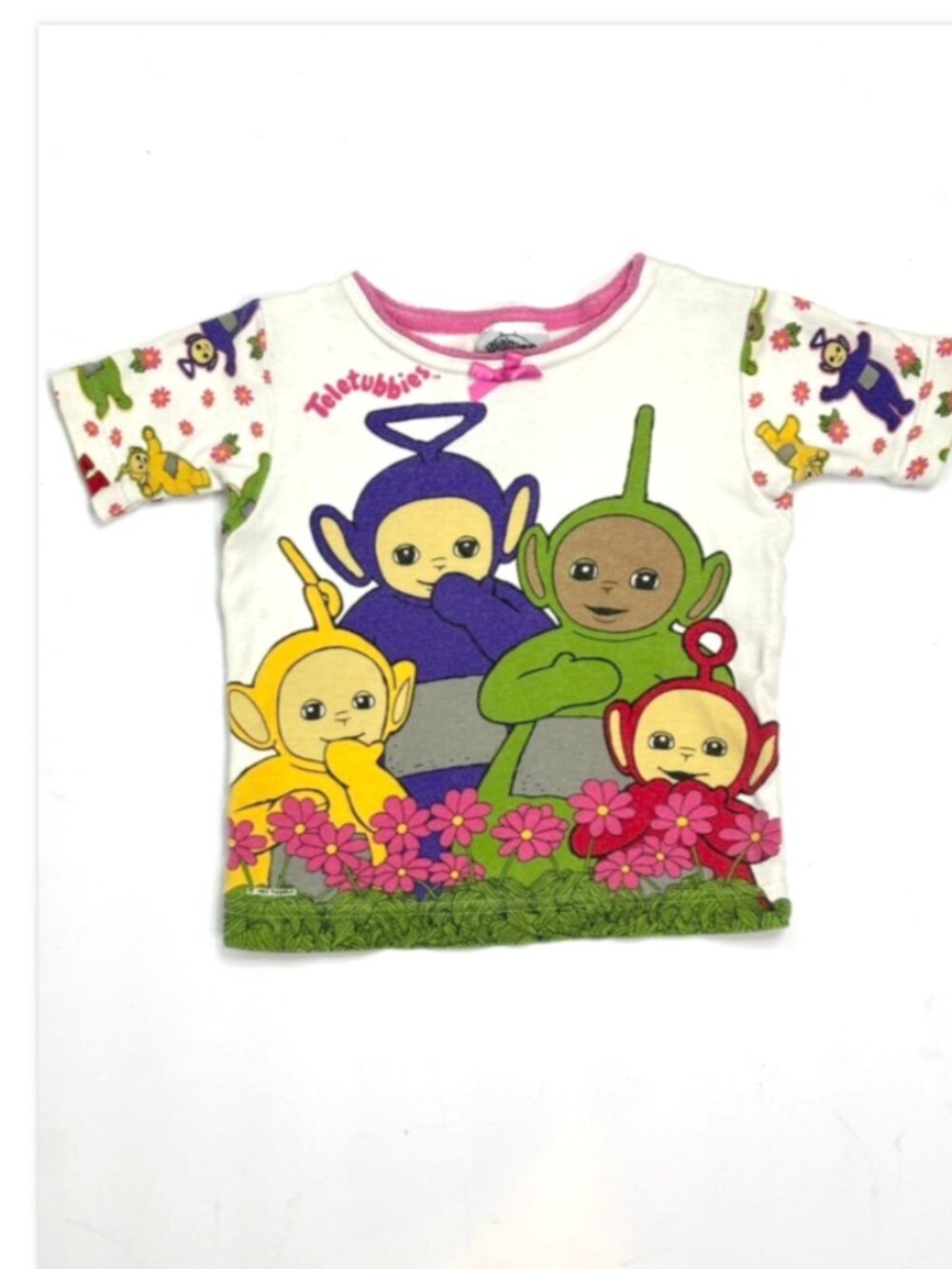 VTG 1999 Teletubbies Shirt 3T Ragdoll Productions Itsy Bitsy Pink Bow Y2K 90s